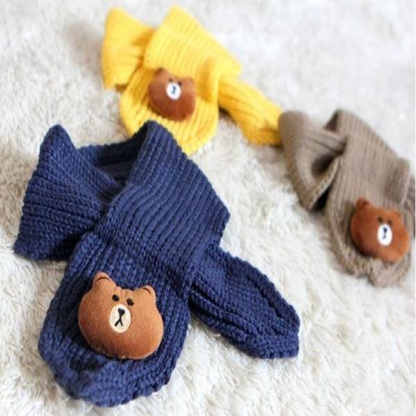 아동용 곰돌이 쁘띠목도리 /겨울/니트/쁘띠