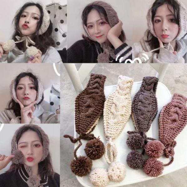 꽈배기 꼬임 귀도리/겨울/니트