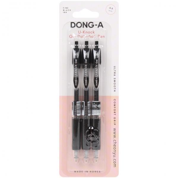 유노크 볼펜 0.5mm 블랙 3개입 세트
