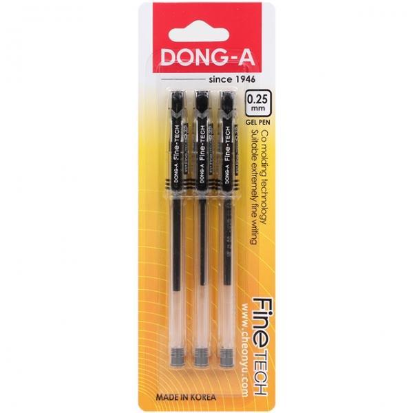 파인테크 0.25mm볼펜 블랙 3개입 세트