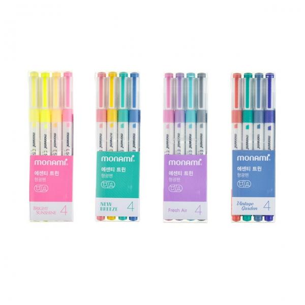 에센티 트윈 형광펜 4색 세트