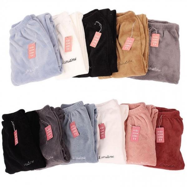 극세사 수면잠옷 남성용 여성 수면바지 겨울 극세사 겨울 커플 파자마