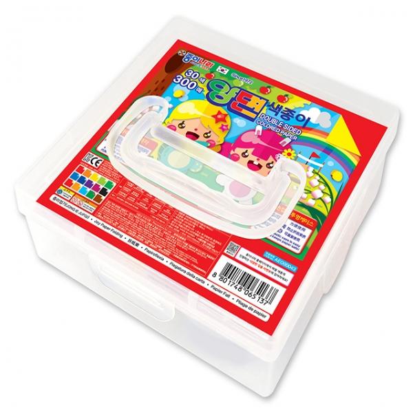 30색 양면색종이 300매 (케이스)