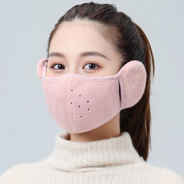 겨울 방한 귀도리 마스크(핑크)