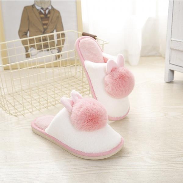 겨울용 토끼털 실내화(여성용/핑크)