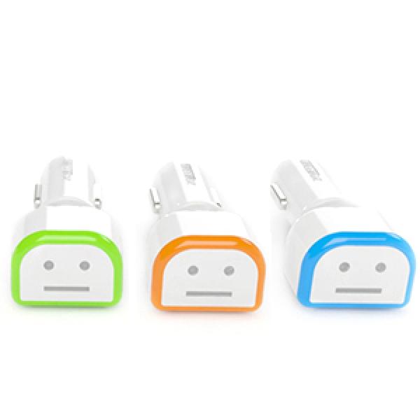 [제니마]이모티 마이크로5핀 차량용 일체형 충전기 2.4A(C타입 젠더 포함)