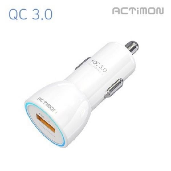 [엑티몬] QC 3.0 18W USB 1포트 차량용 고속 충전기(케이블 미 포함)