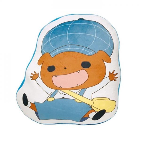 엉덩이탐정 브라운 라인 프린트 쿠션