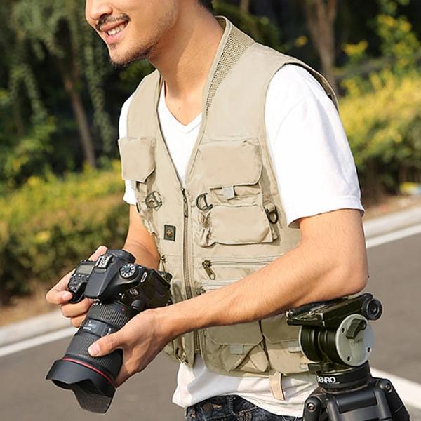 빠른건조 멀티포켓 낚시 등산 조끼 (XXXL 브라운)