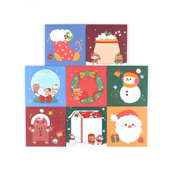 129D] 1000 크리스마스 정사각 떡메모지 시즌2 (16개세트)