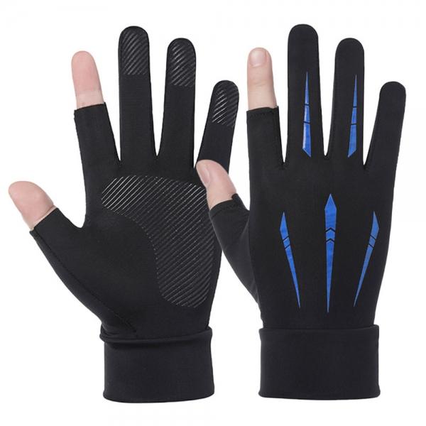 액션스 남성 2컷 스포츠장갑 등산 자전거장갑(블루)