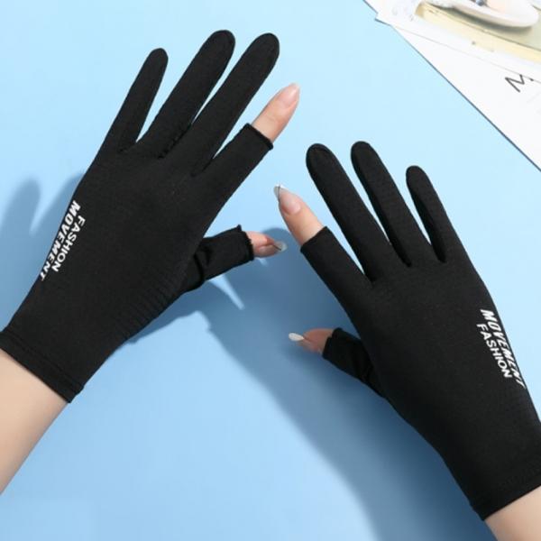 통기성 여성 스포츠장갑 2컷 레저 등산장갑 (블랙)