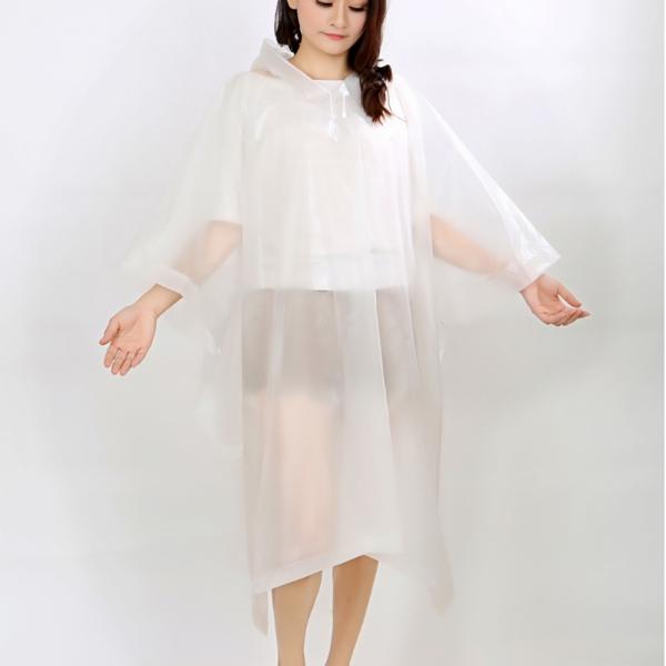 다회용 EVA 판초 우비 휴대용 등산 비옷(화이트)