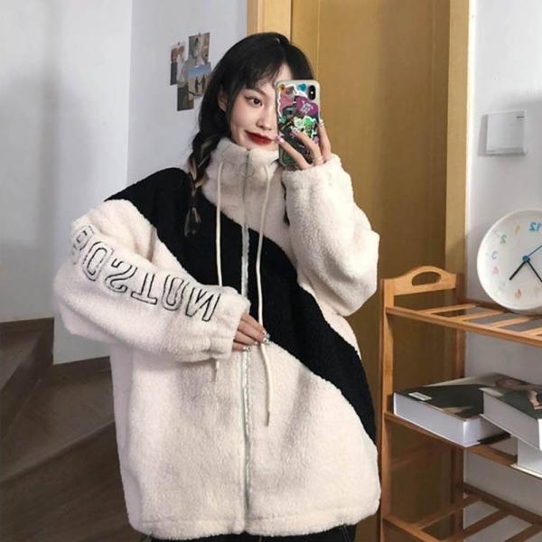 미들 점퍼 보스턴 레터링 겨울 잠바 2컬러