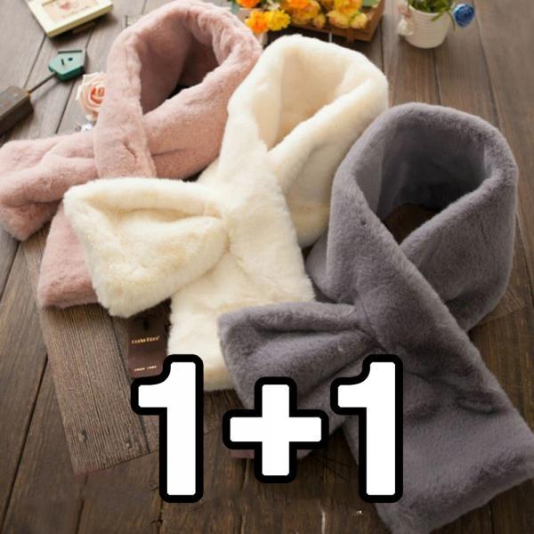 1+1 겨울 여자 빅사이즈 페이크 퍼 머플러 털 목도리
