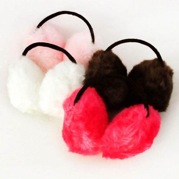 핑크풋 컬러 뽀글이 귀마개 겨울 귀도리