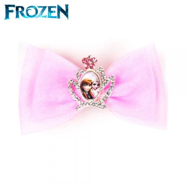 한정특가) 라엘 겨울왕국2 큰이중리본 왕관집게핀 (연핑크)