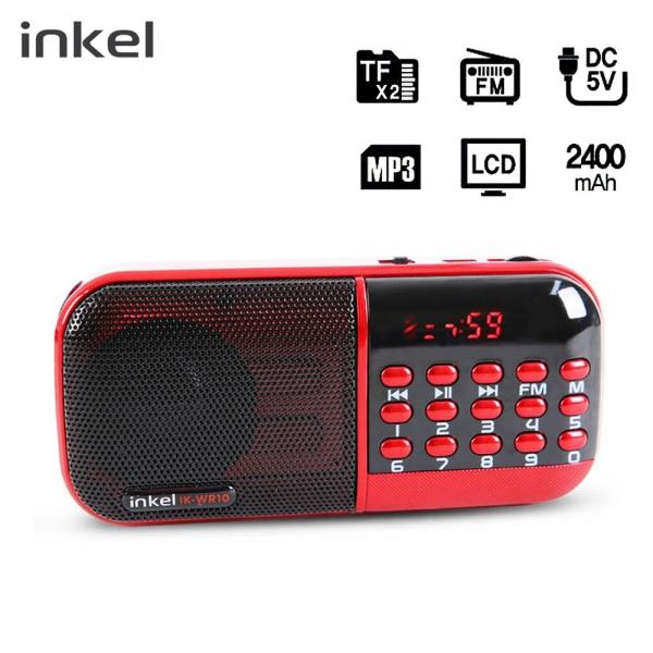 인켈 효라디오 휴대용 라디오 스피커 등산 산책 MP3 (레드) (WR10)