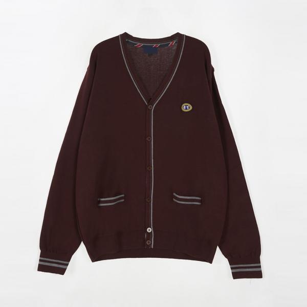 교복몰 [아울렛]자주색 라인 포켓 V넥 가디건(문정중)