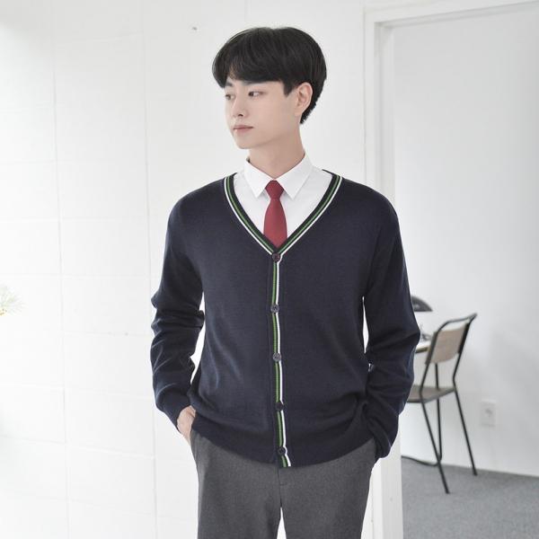 교복몰 네이비 라인 가디건(남여공용) 교복 교복가디