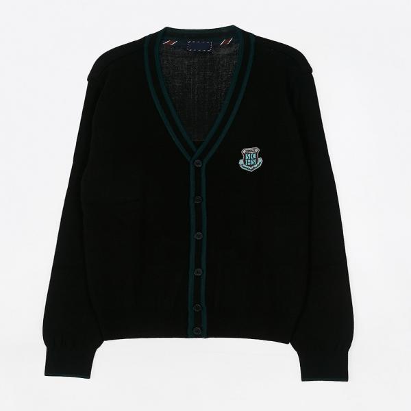 교복몰 (아울렛) 그린 두줄 라인 가디건 (컨벤션고)