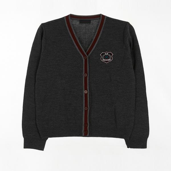 교복몰 (아울렛)차콜 와인 라인 단추 가디건 (휘경여고