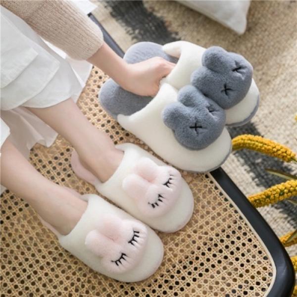 동글토끼 거실 겨울 슬리퍼 신혼 털실내화