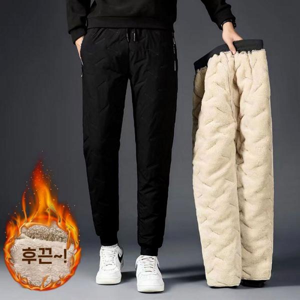 고주파 압열 방한 양털패딩바지 3중구조 방풍 방한 보온 패딩바지 빅사이즈 등산 낚시 골프 캠핑 바이크 작업복 다용도 바지