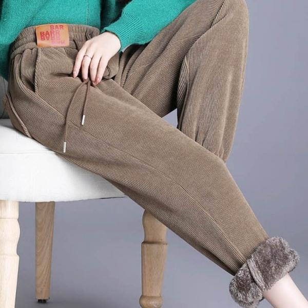 여유핏 겨울 따뜻 여성 바지 골덴 팬츠 발목 조임