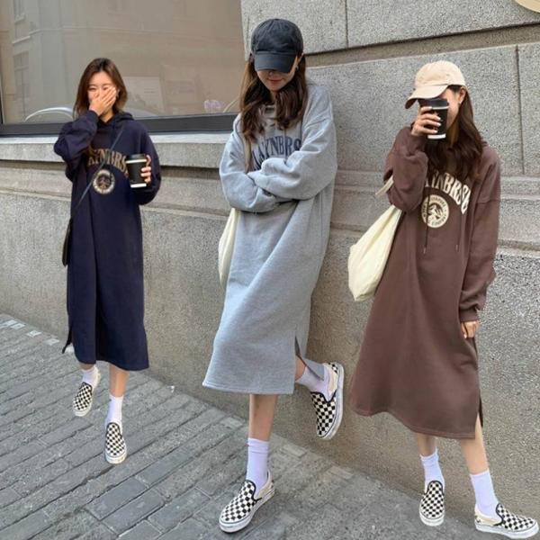 기모 원피스 여성 롱맥시 편안한 홈웨어 가을겨울 여성의류