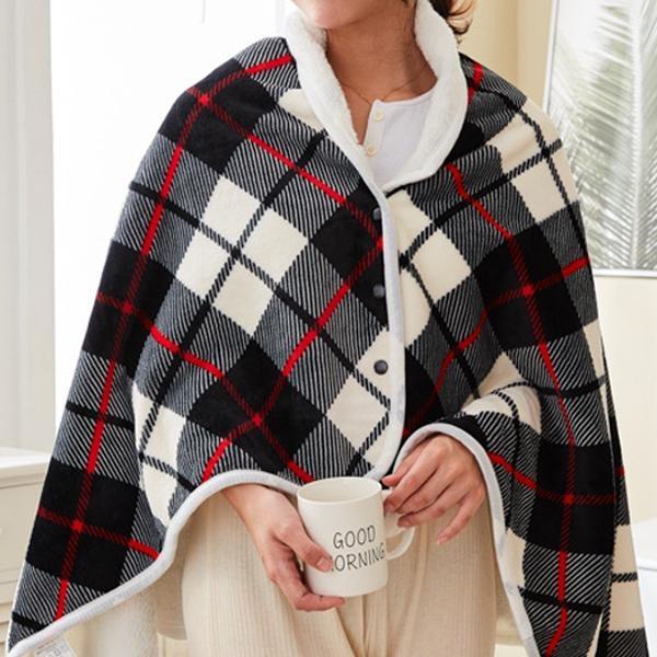 [POIPOI] 담요 두껍고 따뜻한 숄 망토 똑딱이무릎담요 극세사 밍크 담요 학생/학원/회사/캠핑담요/핫팩