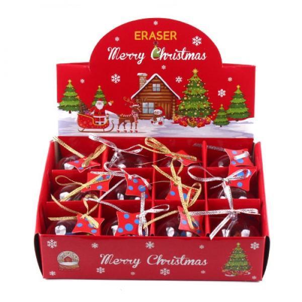 125B] 1000 크리스마스 투명 트리장식 와글지우개 (12개세트)