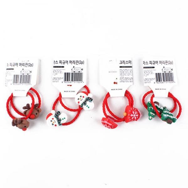 133B] 1500 크리스마스 피규어 머리끈(2p) (12개세트)