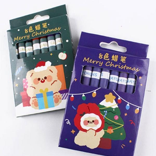 131C] 1000 크리스마스 무지개빛 크레용 세트 8색 (10개세트)