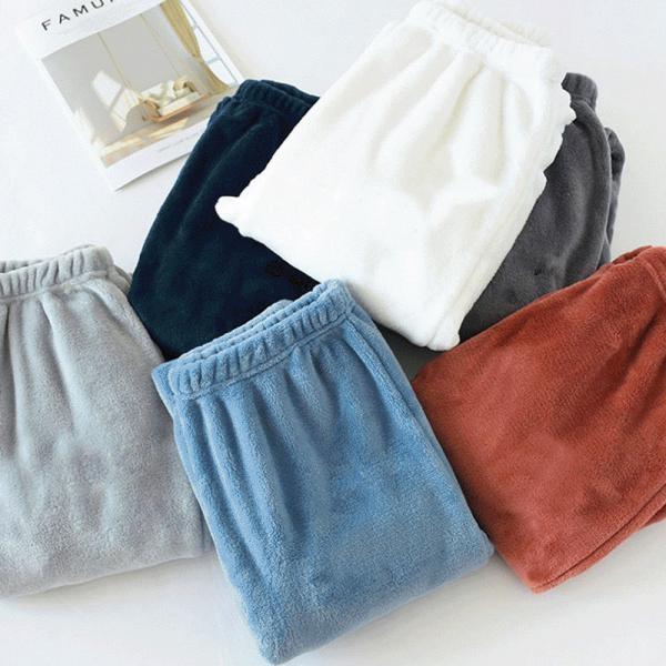 겨울 여성 잠옷 극세사 융털 수면 바지 커플 홈웨어