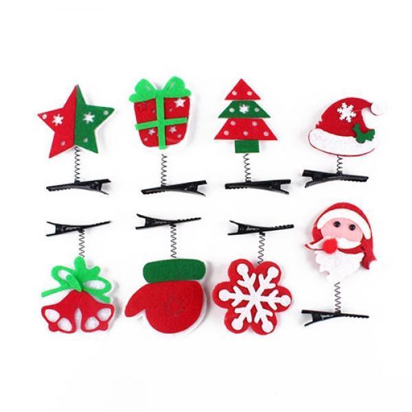 136B,136C] 1000 크리스마스 스프링 부직포 머리핀(2P) (12개세트)