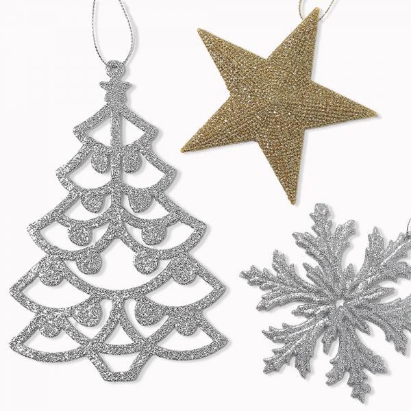 크리스마스 트리 오너먼트 6p세트 골드앤실버