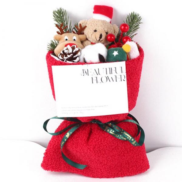 E09] 30000 크리스마스 곰돌이 다발 장식 1개