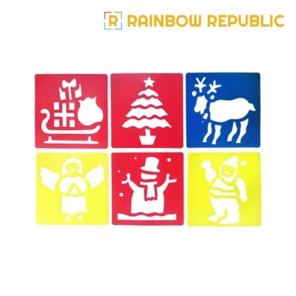 소형 스텐실판 6종세트(크리스마스2)