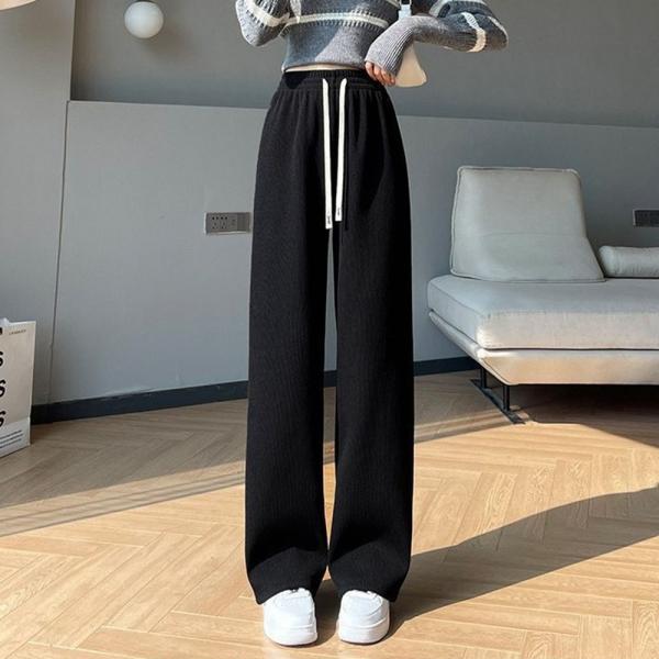 1+1 겨울 여성 코듀로이 골덴 와이드 기모 밴딩 팬츠