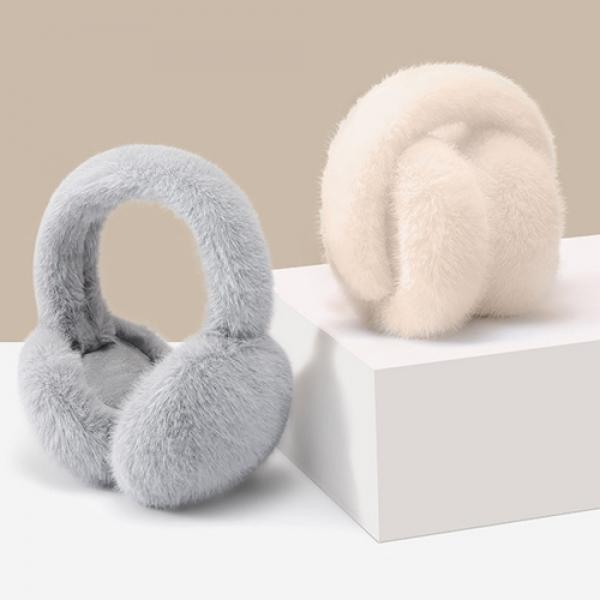 마카롱 귀마개 방한 보온 털 귀덮개 접이식 패킹 밴드형 밍크 털 귀마개