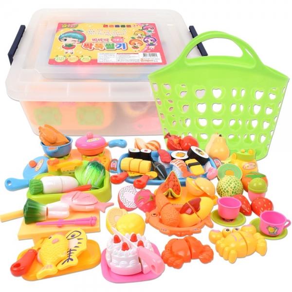 S 비비의 썰기  장바구니포함 과일모형 야채모형 자르기 주방놀이 역할놀이