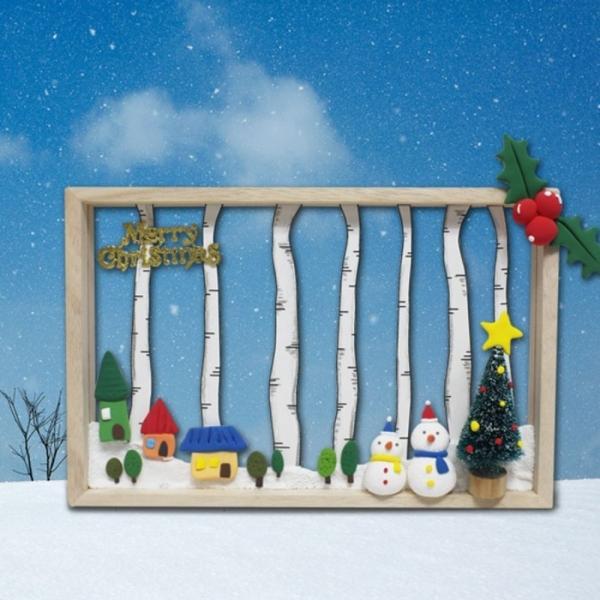 겨울 나무 숲 투명 액자