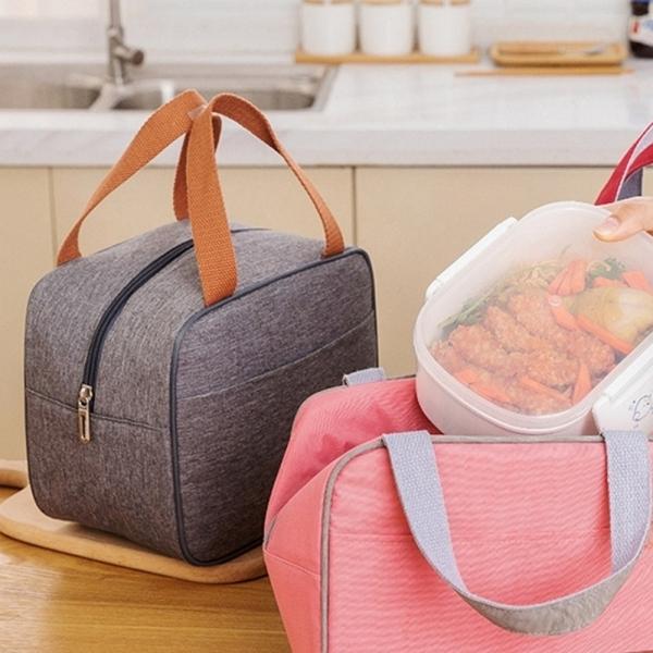 샐러드도시락통 직장인 보온 보냉 소풍 도시락 가방 런치 백 박스(사각 그레이)