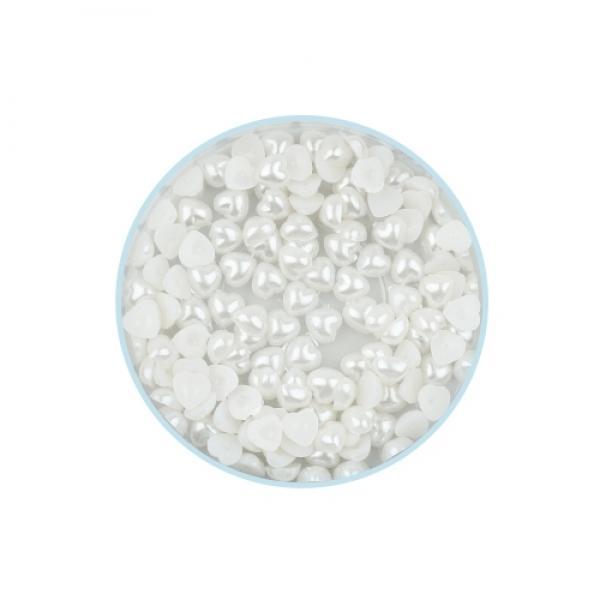 반쪽 진주 하트 12mm 백색 유니아트