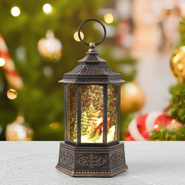 LED 크리스마스 스노우볼 오르골 앤틱 랜턴