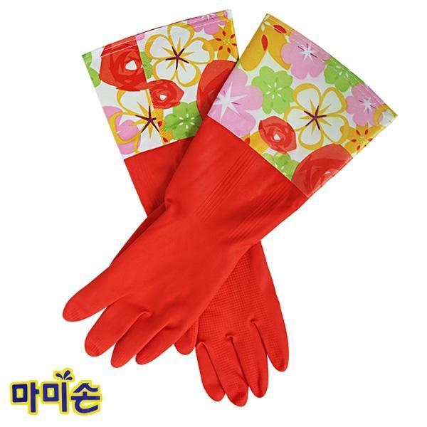 마미손 꽃그린 고무장갑