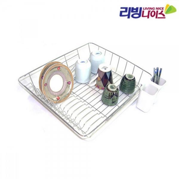리빙나이스 스텐 식기건조대 1단 일반형 PP