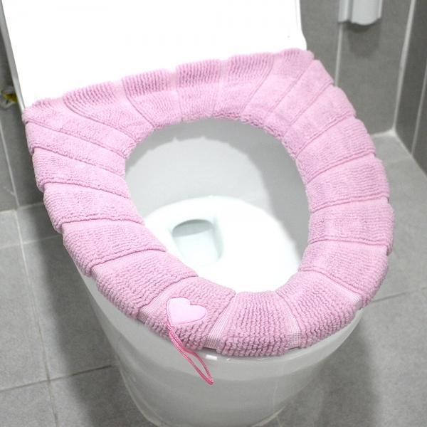 극세사 변기커버 시트 핑크
