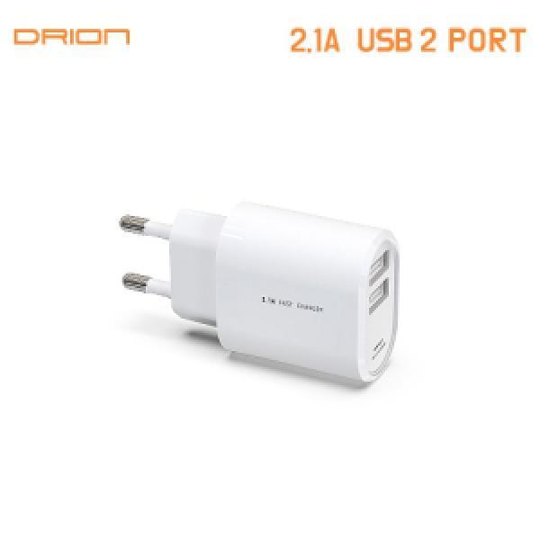 가정용2.1A USB 2포트 충전기 (케이블 미포함)